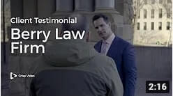 Thumbnail image of a lawyer’s client testimonial YouTube video.