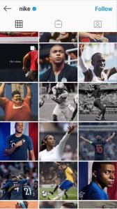 Instagram handle preview of Nike