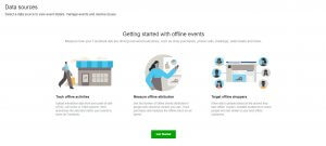 *Offline events creation page - the starting point - featuring the benefits as well as a call to action to get started.