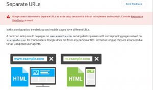 A screenshot of Google for developers explaining what a separate URL configuration is.