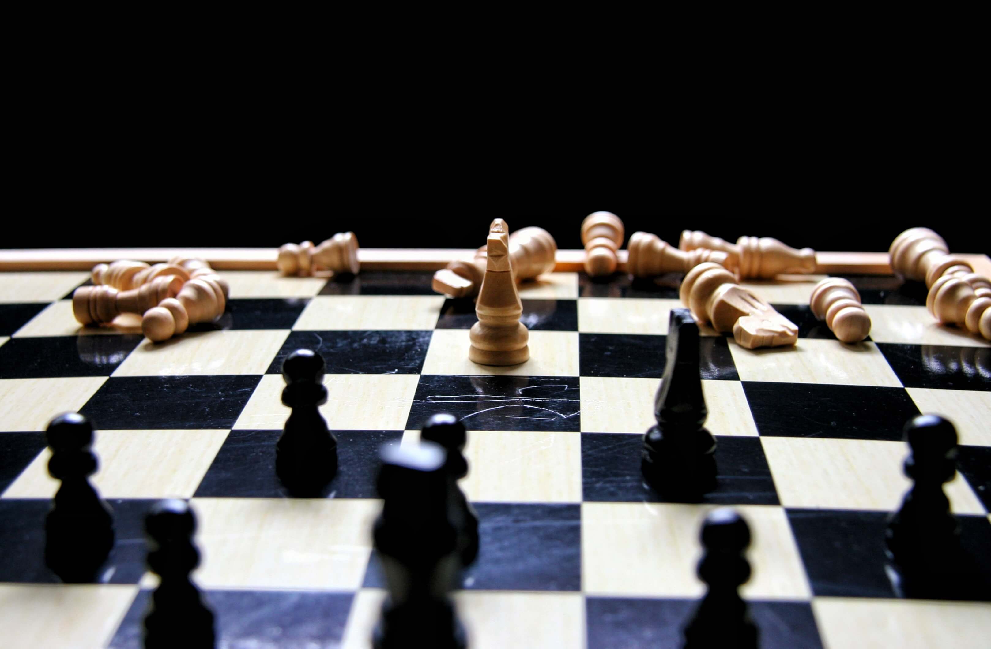 A chess game being played