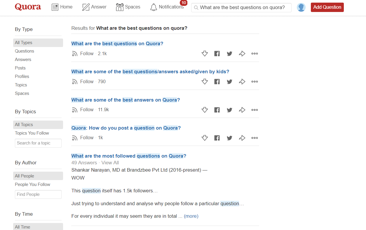 Quora is a platform to get answers on any topic. This is also a platform for marketers to discover what people are looking for, do their questions based on keyword research, and build their authority by responding to niche-specific queries.