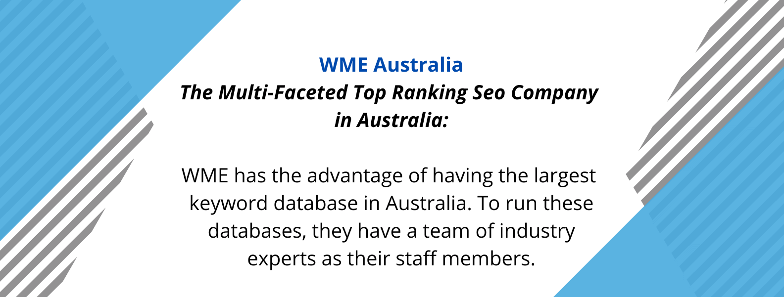 Unique Selling proposition of WME, one of the best SEO agencies of Australia.